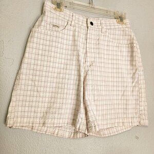 Rider Women Pink and Gray Check Casual Minimalist Shorts Size12 M